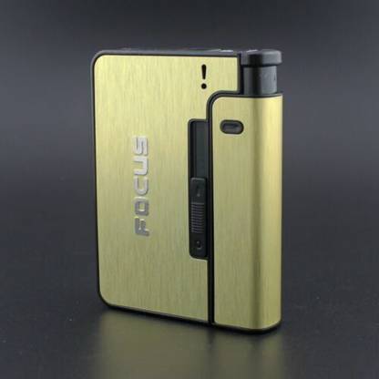 GENZ Focus Pioneer Gold Cigarette Case Lighter I Automatic Ejection Cigarette Holder FIRST QUALITY FROM PIA INTERNATIONAL Pocket Lighter