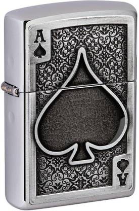 ZIPPO 49637-091251 Zippo Ace Of Spades Emblem Windproof Pocket Lighter Pocket Lighter