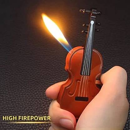 Daz Cam Guitar Classic (Pack of 1) Refillable Guitar Lighter with Keychain Creative Cigarette Pocket Lighter