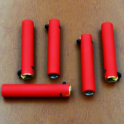 FASTIDIOUS Pack of 5 Matt Red Windproof Premium Soft Flame Pocket Lighter Pocket Lighter