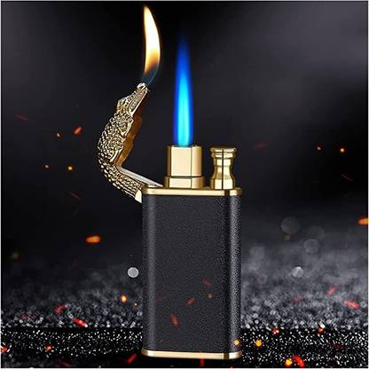 ZVR Crocodile Lighter Magic Double Flame Lighter WindProof Refillable Jet Fire Black Crocodile Lighter Magic Double Flame Lighter WindProof Refillable Jet Fire Black Pocket Lighter