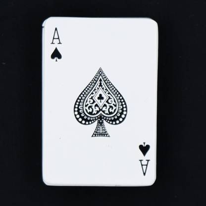 ASRAW Refillable White Ace Of Spade Premium Design Windproof Jet Flame Lighter Slider Pocket Lighter