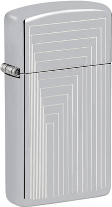 ZIPPO Slim Laser Pattern Design High Polish Chrome Windproof Lighter Pocket Lighter