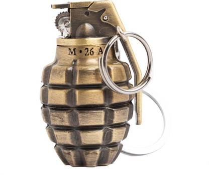 The Chaabi Shop Grenade, Embossed/Dotted, Golden Visit Website www.myfirstdot.com Pocket Lighter