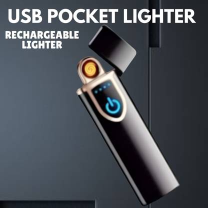 SACRO USB Cigarette Lighter for Smoking Windproof Slim Lighter with Fingerprint E207 USB Cigarette Lighter for Smoking Windproof Slim Lighter with Fingerprint E207 Pocket Lighter