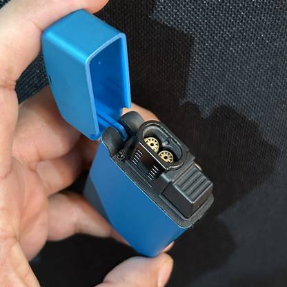 FASTIDIOUS Dual Jet Flame Refillable Windproof Matt Finish Aqua Pocket Lighter Pocket Lighter