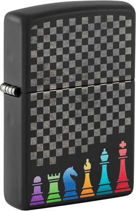 ZIPPO Chess Pieces Design Black Matte Windproof Lighter Pocket Lighter