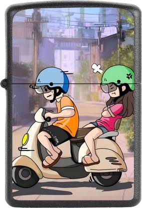 First Dot Cute Couple Lighter For Cigarette | Runs On Liquid Fuel | Classic Anime-Inspired Design Lighter For Cigarette | Runs On Liquid Fuel | Classic Pocket Lighter