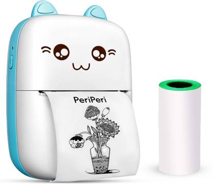 PeriPeri C6 Mini Bluetooth Thermal Printer Inkfree Portable Pocket Printer (Blue) Thermal Printer