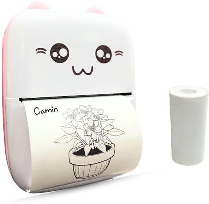 KairaKhushi Mini Bluetooth Printer | Portable Inkless Sticker Printer | Black White Printer Mini Bluetooth Thermal Printer