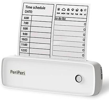 PeriPeri A80 A4 Size Mini Bluetooth Thermal Printer Inkless Portable Pocket Printer White Thermal Printer
