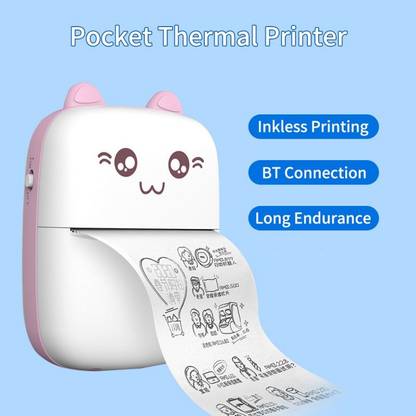 Dizaa Mini Thermal Pocket Printer, Ink-free ,Print Labels,Pictures,Mobile Office Thermal Printing (Black & White)