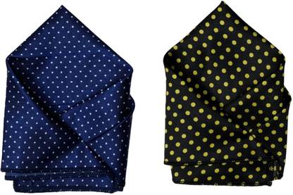 SquareStyle Polka Print Satin Blend Pocket Square