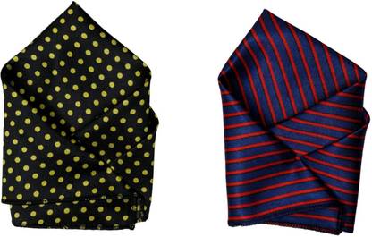 SquareStyle Polka Print, Striped Satin Blend Pocket Square