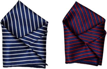 SquareStyle Striped Satin Blend Pocket Square