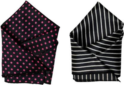 SquareStyle Polka Print, Striped Satin Blend Pocket Square