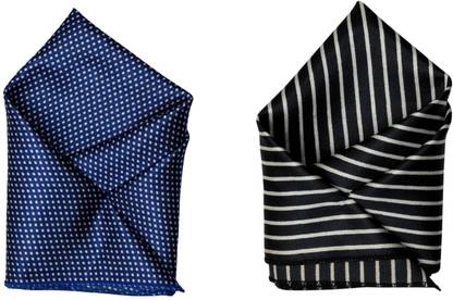 SquareStyle Striped, Polka Print Satin Blend Pocket Square