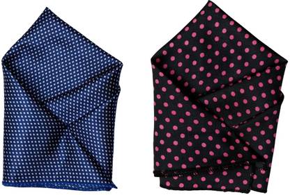 SquareStyle Polka Print Satin Blend Pocket Square
