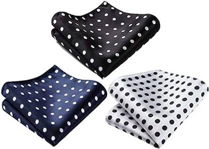 Sorellaz Polka Print Satin Blend Pocket Square