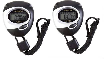 SWADESI BY MCP 2Pc Digital Sport Stopwatch Timer, Large Display with Date Time & Alarm Function LCD Display Stop Watch