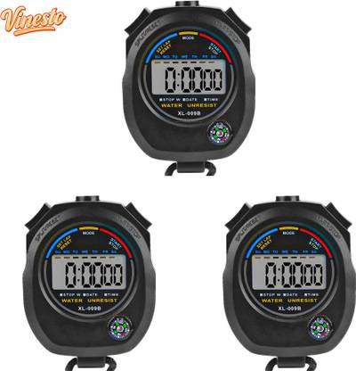 vinesto XL-009B Digital Sports Stopwatch Timer with Compass Pack of 3 Digital LCD Stop Watch