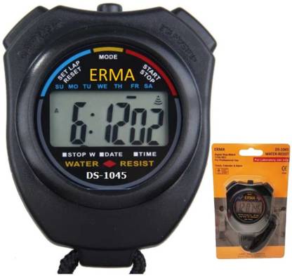 ERMA Series Digital Stopwatch by MxRady DS-1045, Water Resistant LCD Display Stop Watch