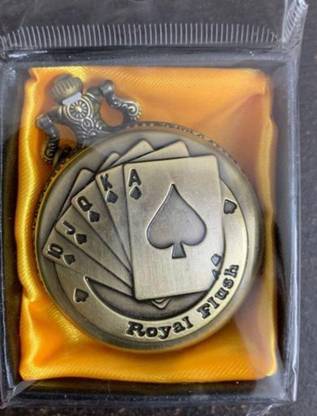 Jainjonj Antique Poker Pocket watch Chain Antique Poker Pocket Watch Golden Metal Pocket Watch Chain