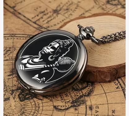Jainjon Antique Pocket Watch Of Shri Ram Bhagat Hanuman ji With Gada Hanuman ji with Gada Pocket watch NA Metal Pocket Watch Chain