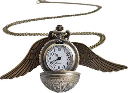 Mubco Harry Potter Golden Snitch Ball Pendant Pocket Watch | Quartz Analog Watch |Gift HP_B7708 Metal Metal Pocket Watch Chain