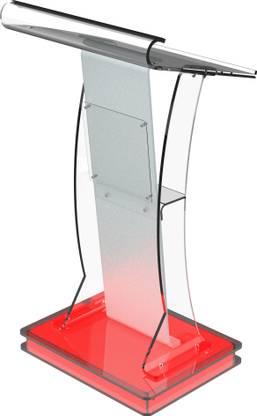 Classic Concepts CCP063 Acrylic Podium Frosted Look Front Panel with Red LED Light Base Podium