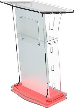 Classic Concepts CCP062 Acrylic Podium Frosted Look Front Panel with Red LED Light Base Podium