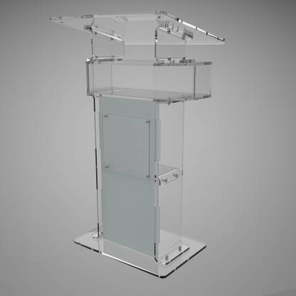 Classic Concepts CCP067 Acrylic Podium Frosted Look Front Panel with Clear Side Pillars Podium