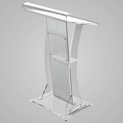 Classic Concepts CCP063 Acrylic Podium Frosted Look Front Panel with Clear Side Pillars Podium