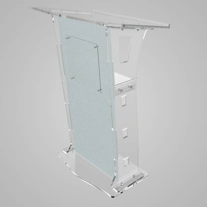 Classic Concepts CCP062 Acrylic Podium Frosted Look Front Panel with Clear Side Pillars Podium