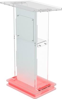 Classic Concepts CCP060 Acrylic Podium Frosted Look Front Panel with Red LED Light Base Podium