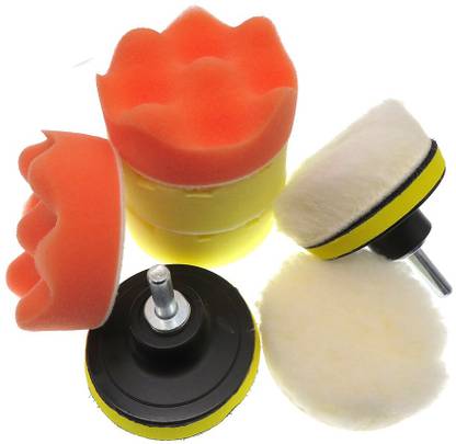 KAVYA TOOLS POWER 7 PcsCar Polishing Pad 3 inch Sponge Buffing Waxing Boat Car Polish Buffer Drill Wheel polisher Removes Scratches Plastic Polisher