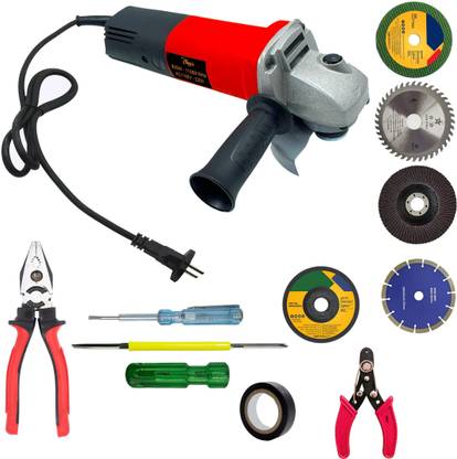 Hillgrove HGCM958M6 4"inch Angle Grinder Machine with 5Pcs Hand Tool Kit and 5Pcs Wheels 100% Copper Winding HGCM958M6 Angle Grinder with 5Pcs Hand Tool Kit Wheels Metal Polisher