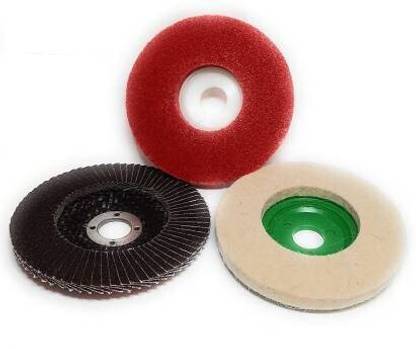 Tulsway Buffing Angle Grinder Wheel Felt Polishing Disc Pad & Flap Wheel (4") Wood Polisher