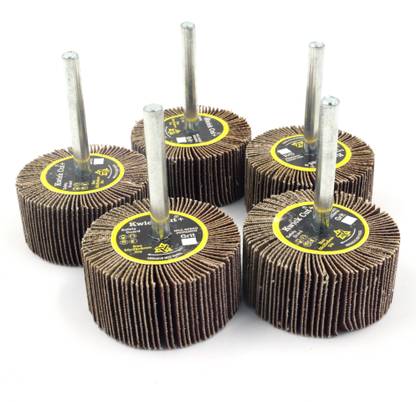 KWICK CUT+ Spindle Mop Wheel 50mm x 25mm x 6mm 120 Grit 5pcs – Flap Wheel | Grinding Wheel for Metal, Wood, Rust & Paint Removal | Drilling & Deburring Tool Metal Polisher