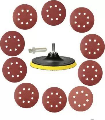 ASAONE 5inch Backing pad with 1pc Adapter and 10pc Sand Paper Wood Polisher Wood Polisher