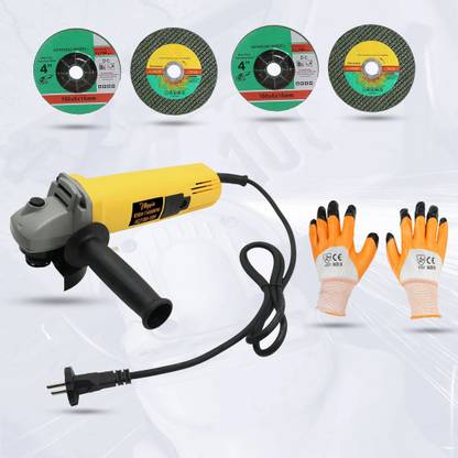 Hillgrove HGCM13M3 Angle Grinder With Gloves& 2Pcs Metal Cutting Wheel,2Pcs Grinding Wheel HGCM13M3 Metal Polisher