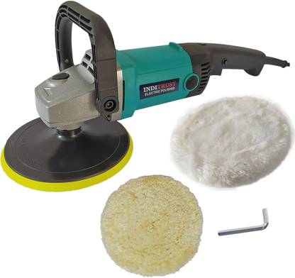 Inditrust 1500W 7Inch Electric Car Polisher Machine With Backup Pad And Wool Buffing Pad WITH 6 MONTHS WARRANTY Double Insulated With 6 Speed Adjustment Option Portable Vehicle Polisher