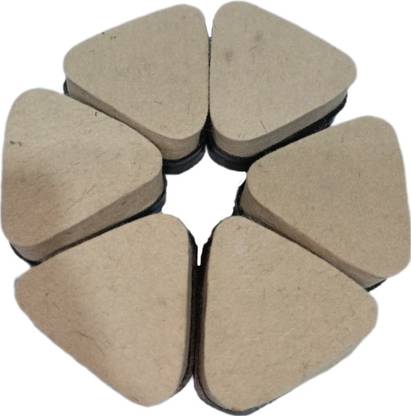 HOXIUL T- Tringle Felt Wool Polishing Buffing Pad for Polishing Granite, Marble, Stone Wool Felt Polishing Bangla Body T-Triangle Set (Pack of 6) Plastic Polisher