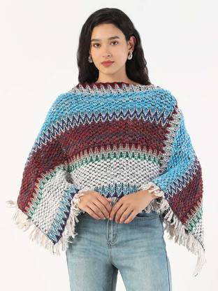 SHOWOFFFF Acrylic Blend Poncho