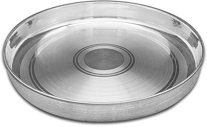Kashvi Luck Pure Silver 5 Inch Chandi Pooja Thali for Gifting, Pooja Purpose (100 G) Silver