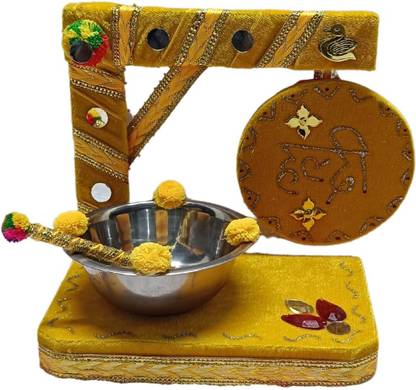 Shree Jagdish Industries Haldi Ceremony Decoration Platter Haldi Platter Haldi Trays Stainless Steel