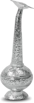 POSHIFY German Silver Panir Dani - Water Sprinkler, Home Decor, Puja Room Essentials Silver