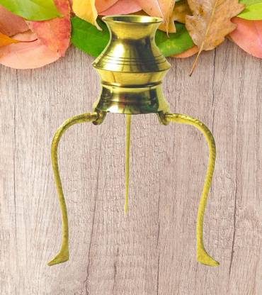 DARIDRA BHANJAN Brass Lota for Puja Tripai Lota for Jalabhishek of Shivling डेकोरेटिव शोपीस  -  13 cm