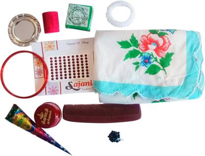 POOJA GHAR Shringaar Kit for Devi Maata / Suhaag Pitari for festive occassion (11 Items) Plastic