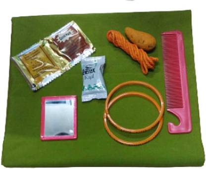 Sirgan 9pcs Combo Sumangali Set For Navaratri/Varalakshmi Pooja Gifts -(Pack of 12 Set) Earthenware